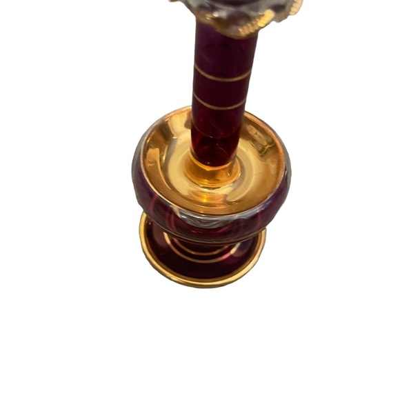 Hand Blown & Decorated Gold Gilt Egyptian Glass Perfume Bottle - Picture 14 of 15